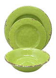 Gianna's Home 12 Piece Rustic Farmhouse Melamine Dinnerware Set, Service for 4 (Green) - Gianna's Home