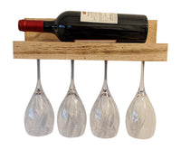 Gianna's Home Rustic Farmhouse Wood Wall Mounted Wine Rack with Glass Holder (Torched Wood) - Gianna's Home